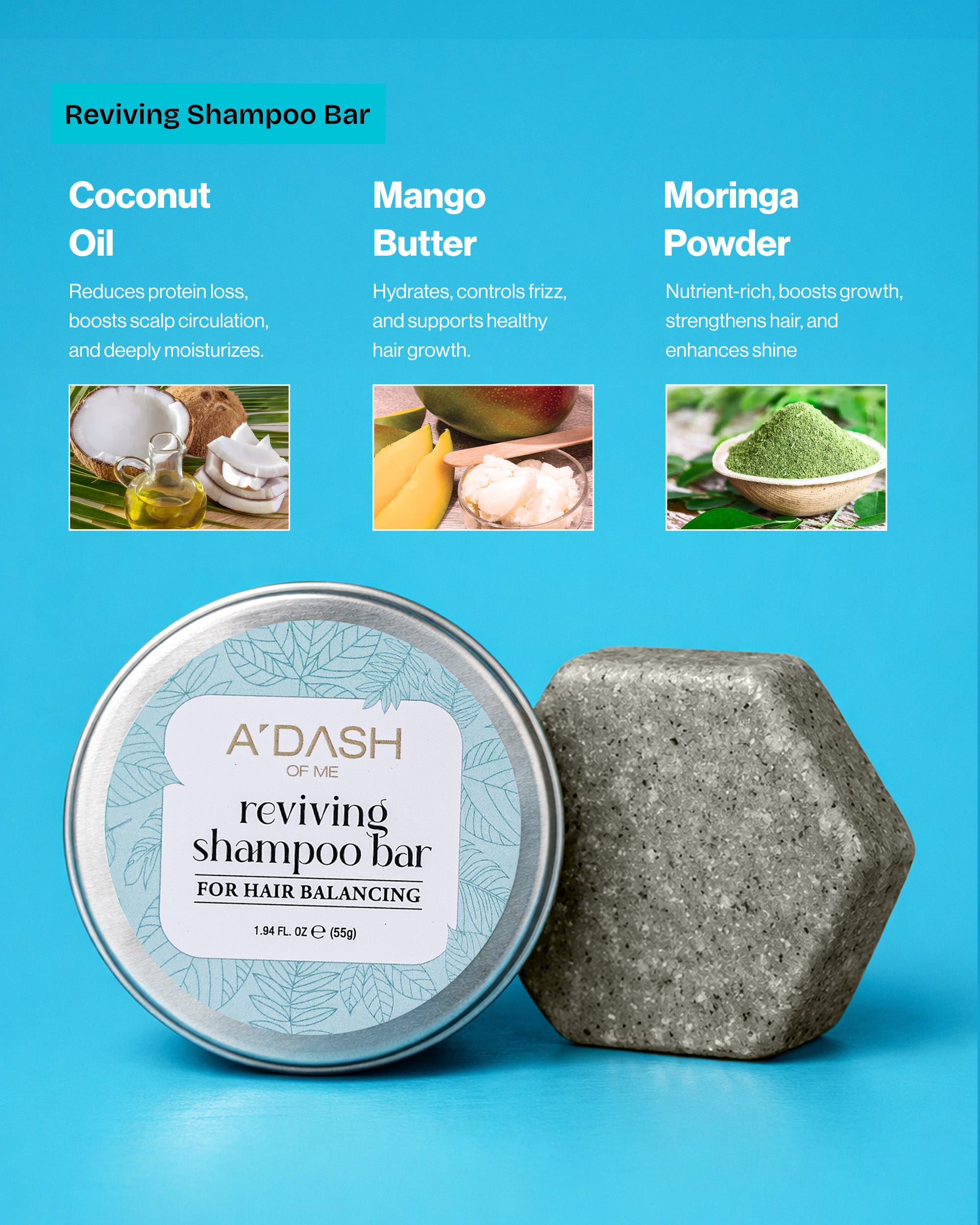 (Dry and Damaged Hair) Restoring Shampoo Bar, Hair Mask Bar, Conditioner