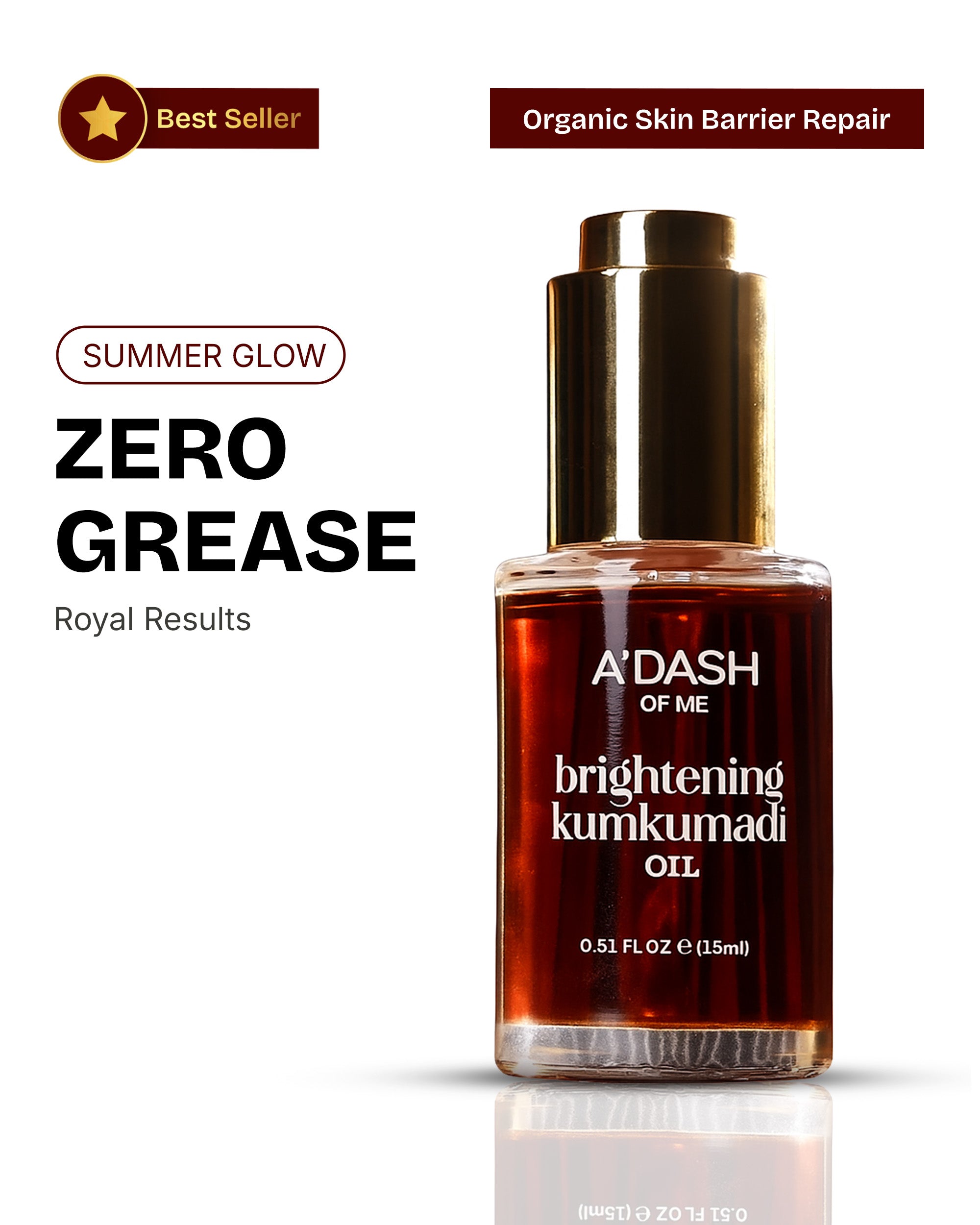 Adash of Me brightening Kumkumadi oil  Best for Pigmentation, dark spots, fine lines, dryness, or uneven skin tone.