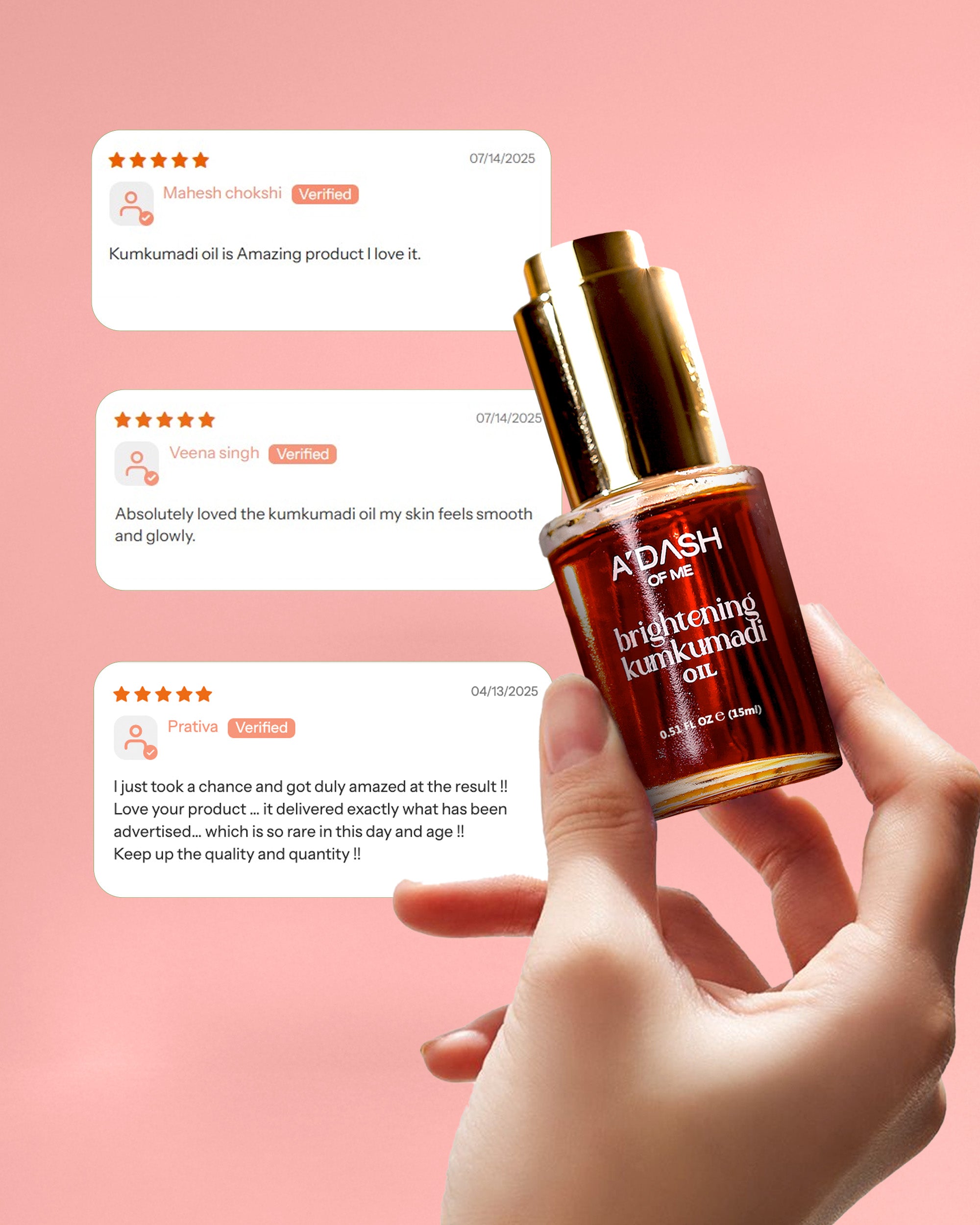 Adash brightening kumkumadi oil with customer reviews - Best product for skin pigmentation and dark spots
